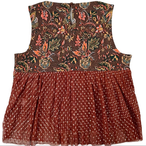 Eva Franco Anthropologie size small sleeveless  Jacquard top in fall colors NWT - Picture 9 of 16